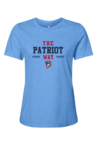 Beckman Patriots Women’s Relaxed Jersey Short Sleeve Tee - Lifestyle Patriot Way Edition