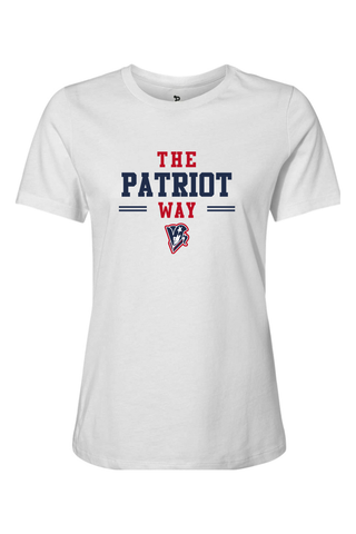 Beckman Patriots Women’s Relaxed Jersey Short Sleeve Tee - Lifestyle Patriot Way Edition