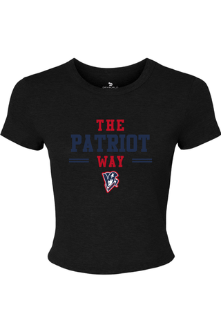 Beckman Patriots Women's Micro Rib Baby Tee - Lifestyle Patriot Way Edition