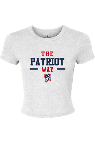 Beckman Patriots Women's Micro Rib Baby Tee - Lifestyle Patriot Way Edition