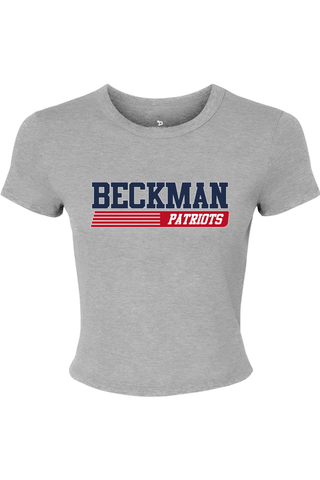 Beckman Patriots Women's Micro Rib Baby Tee - Lifestyle Varsity Heritage Edition