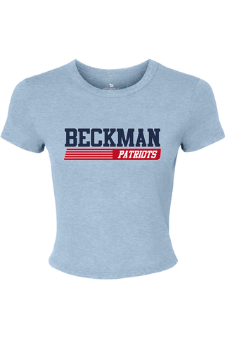 Beckman Patriots Women's Micro Rib Baby Tee - Lifestyle Varsity Heritage Edition