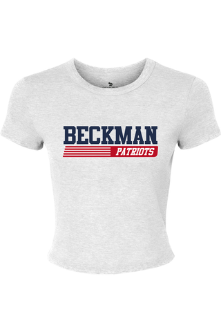 Beckman Patriots Women's Micro Rib Baby Tee - Lifestyle Varsity Heritage Edition