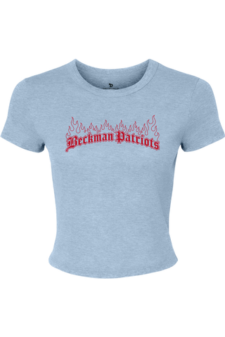 Beckman Patriots Women's Micro Rib Baby Tee - Lifestyle Burniing Creed Edition