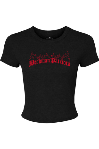 Beckman Patriots Women's Micro Rib Baby Tee - Lifestyle Burniing Creed Edition