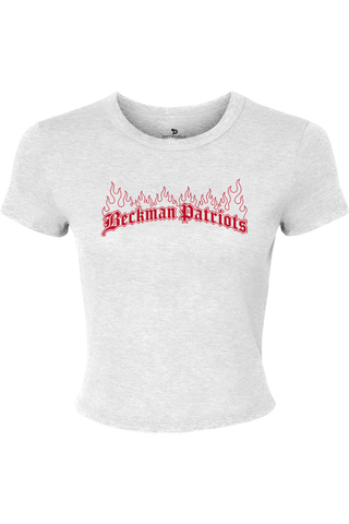 Beckman Patriots Women's Micro Rib Baby Tee - Lifestyle Burniing Creed Edition