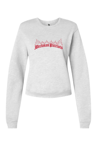 Beckman Patriots Women's Sponge Fleece Classic Crewneck Sweatshirt - Lifestyle Burniing Creed Edition