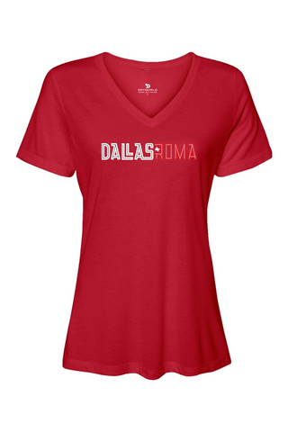 Roma FC Women’s Relaxed Jersey Short Sleeve V-Neck T-Shirt