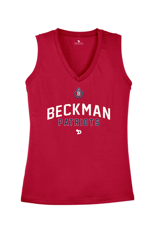 Beckman Patriots Girls Flag Football Ladies Sleeveless PosiCharge Competitor V-Neck Tee