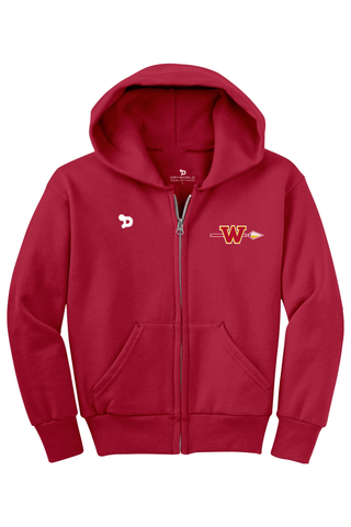 Woodbridge Warriors Youth Core Fleece Full-Zip Hooded Sweatshirt
