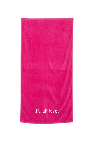 It's All Love Velour Beach Towel