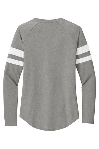 Team D Ladies Halftime Stripe Long Sleeve V-Neck Tee