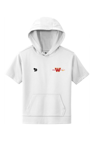 Woodbridge Warriors Youth Sport-Wick Fleece Short Sleeve Hooded Pullover