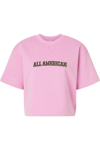 All American Women's French Terry Mid-Length Boxy Top - Lifestyle