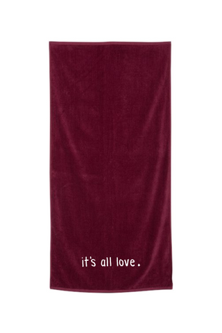 It's All Love Velour Beach Towel