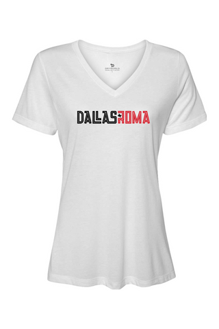 Roma FC Women’s Relaxed Jersey Short Sleeve V-Neck T-Shirt