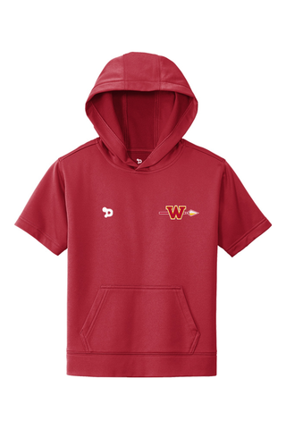 Woodbridge Warriors Youth Sport-Wick Fleece Short Sleeve Hooded Pullover