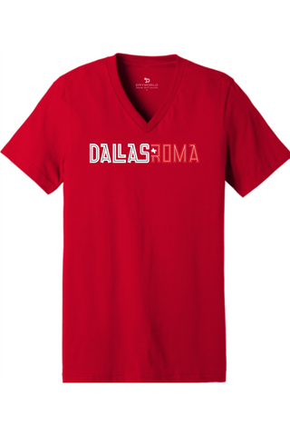 Roma FC Unisex Jersey Short Sleeve V-Neck Tee
