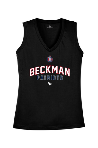 Beckman Patriots Girls Flag Football Ladies Sleeveless PosiCharge Competitor V-Neck Tee