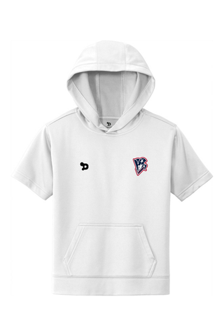 Beckman Patriots Youth Sport-Wick Fleece Short Sleeve Hooded Pullover