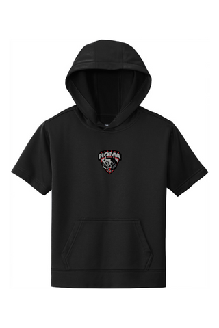 ROMA FC Youth Sport-Wick Fleece Short Sleeve Hooded Pullover