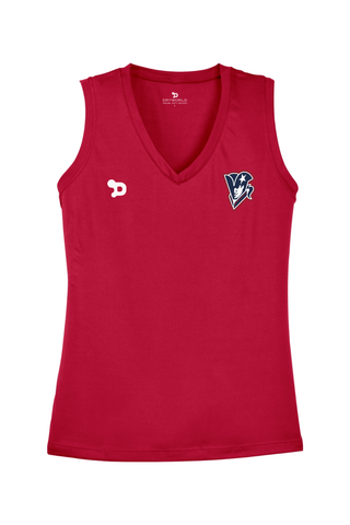 Beckman Patriots Ladies Sleeveless PosiCharge Competitor V-Neck Tee