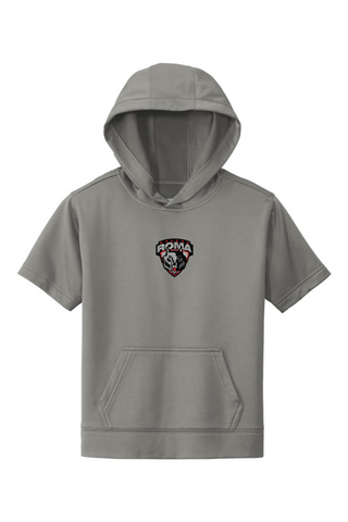 ROMA FC Youth Sport-Wick Fleece Short Sleeve Hooded Pullover