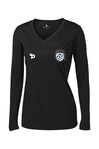 Nimitz High School Girls Soccer Ladies PosiCharge Competitor Long Sleeve V-Neck Tee