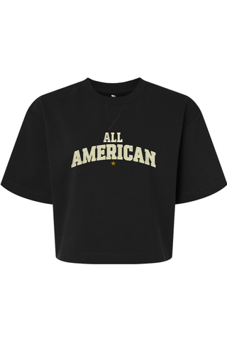All American Women's French Terry Mid-Length Boxy Top - Lifestyle Beyond The Game