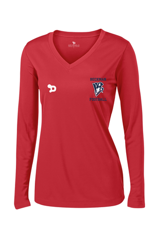 Beckman Football Ladies PosiCharge Competitor Long Sleeve V-Neck Tee