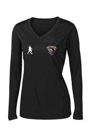 Roma FC Ladies PosiCharge Competitor Long Sleeve V-Neck Tee