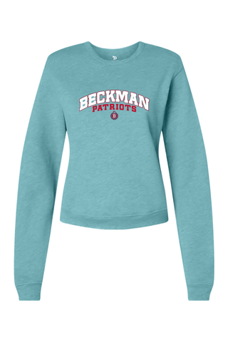 Beckman Patriots Women's Sponge Fleece Classic Crewneck Sweatshirt - Lifestyle Beckman Athletic Edition