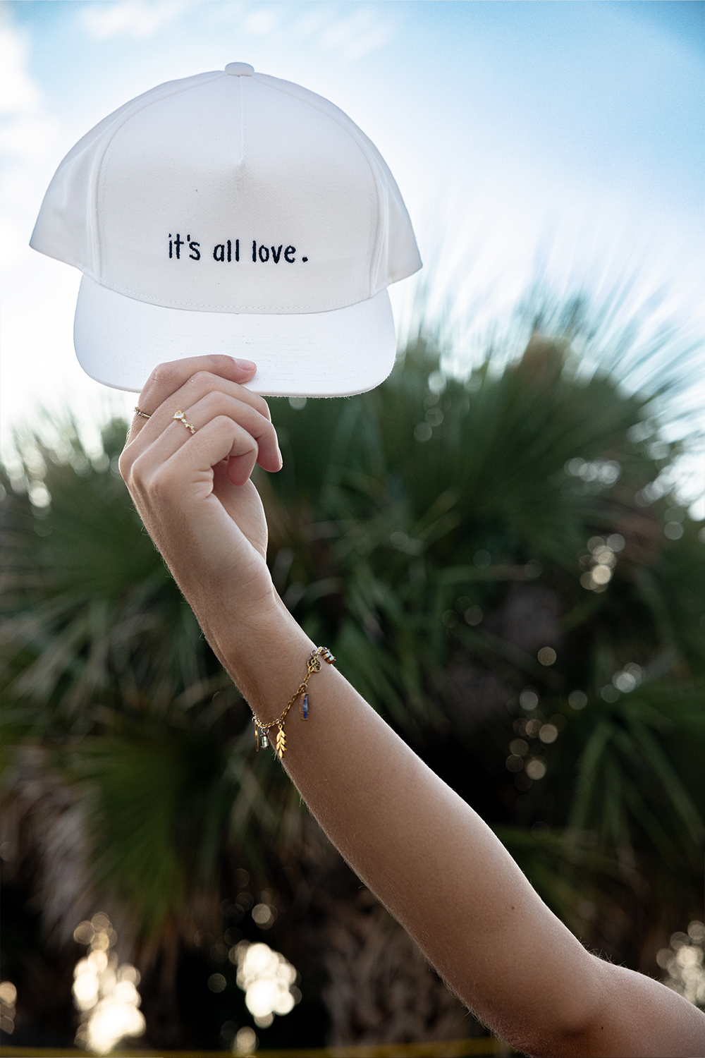It's All Love Five-Panel Cotton Twill Snapback Cap