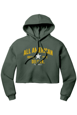 ALL AMERICAN Women’s Sponge Fleece Cropped Fleece Hoodie - DREAM DEFY DELIVER EDITION